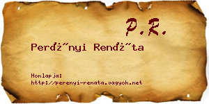 Perényi Renáta névjegykártya